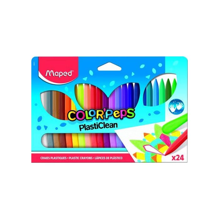 Ceras Maped Plasticlean Color Peps Estuche De 24