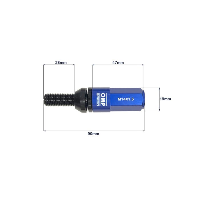 Omp Speed Juego De 20 Tornillos Con Protector De Aluminio De Colores M14x1.5 Llave De 17-19 Largo 28 mm Con Protector Azul OMPS09981407 1 Omp Speed Juego De 20 Tornillos Con Protector De Aluminio De Colores M14x1.5 Llave De 17-19 Largo 28 mm Con Protector Azul OMPS09981407 1