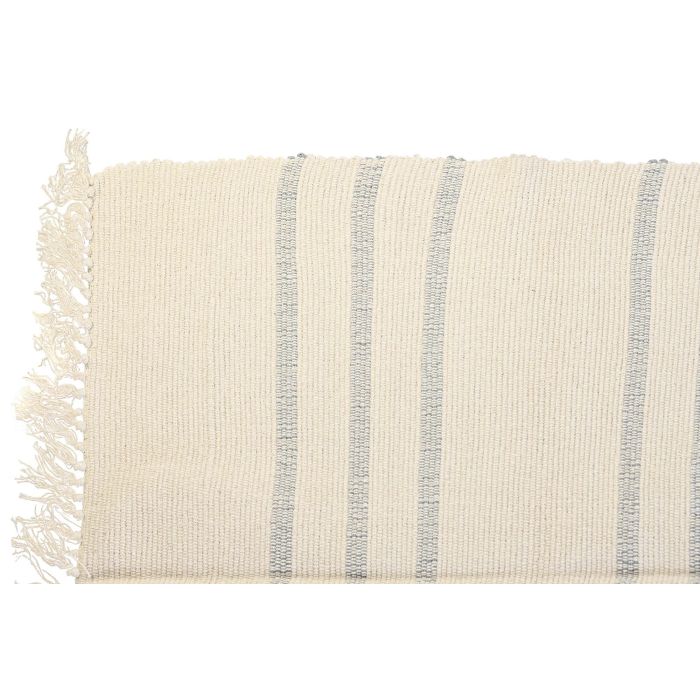 DKD Home Decor Alfombra Boho Blanco Gris de Algodón y Poliéster 290 x 200 cm con Flecos (2 Unidades) 1 DKD Home Decor Alfombra Boho Blanco Gris de Algodón y Poliéster 290 x 200 cm con Flecos (2 Unidades) 1