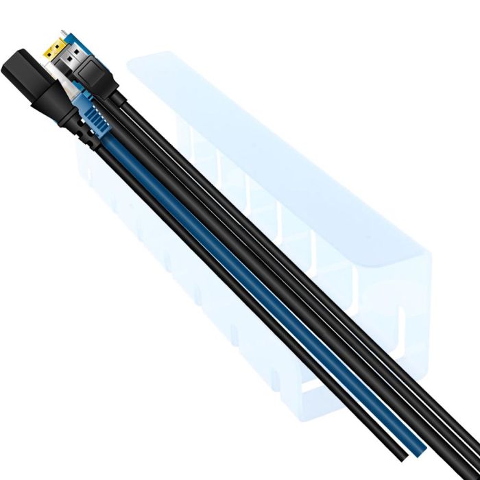 Compossar Pasacables de Metacrilato para Escritorio Transparente Largo 40 cm 3