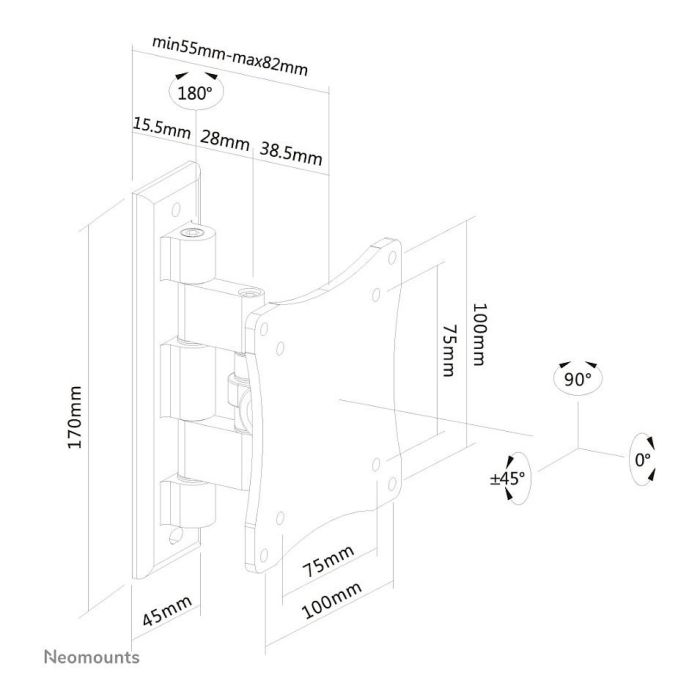 Soporte TV Neomounts FPMA-W810BLACK 10" 27" 12 kg