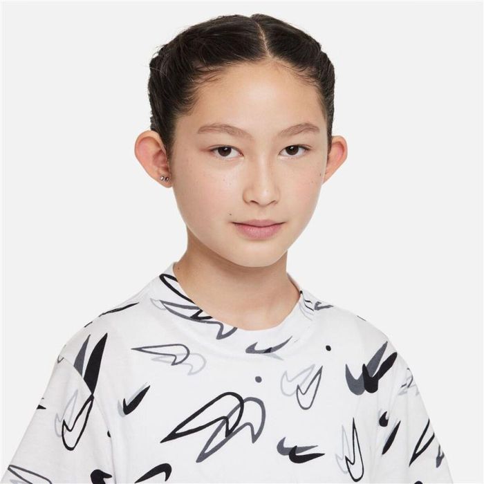 Camiseta de Manga Corta Infantil Nike Boxy Swooshfetti Blanco 2