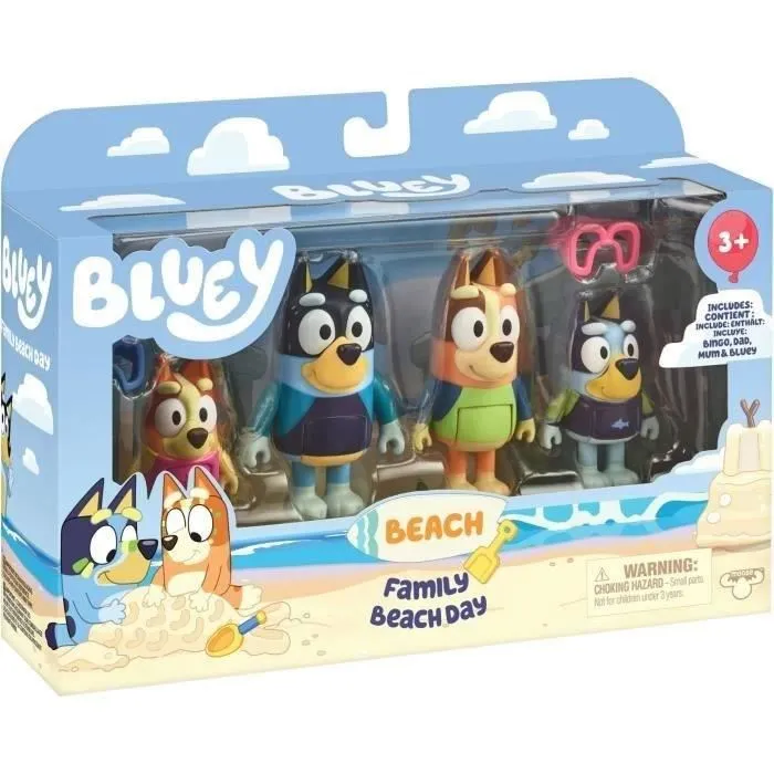 Moose Toys Bluey La Familia en la Playa (4 figuras) MOO0630996175477 3