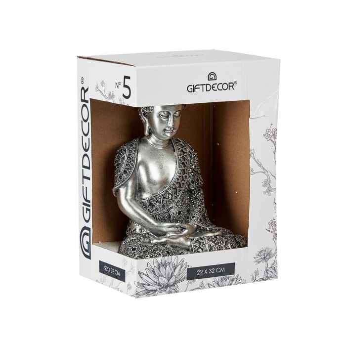 Buda Sentado Resina Grande Plata Giftdecor 17X32CM (4 Unidades) 1 Buda Sentado Resina Grande Plata Giftdecor 17X32CM (4 Unidades) 1
