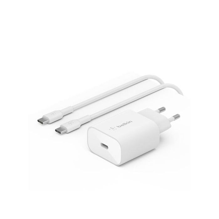Belkin Cargador Pared Usb-C + Cable Usb-C A Usb-C 25 W Blanco Belkin Cargador Pared Usb-C + Cable Usb-C A Usb-C 25 W Blanco