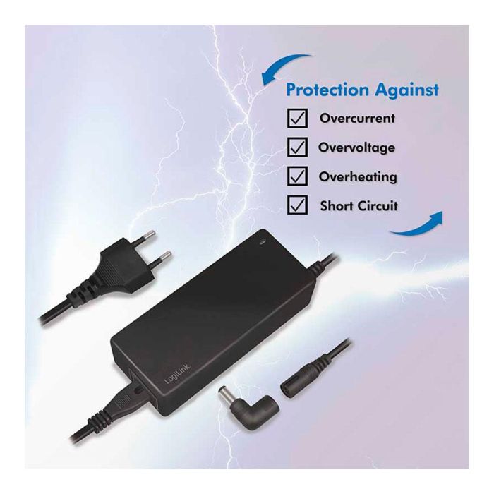 Logilink Alimentador Universal Portátil 90W con 9 Puntas Intercambiables para Ordenador Portátil 1
