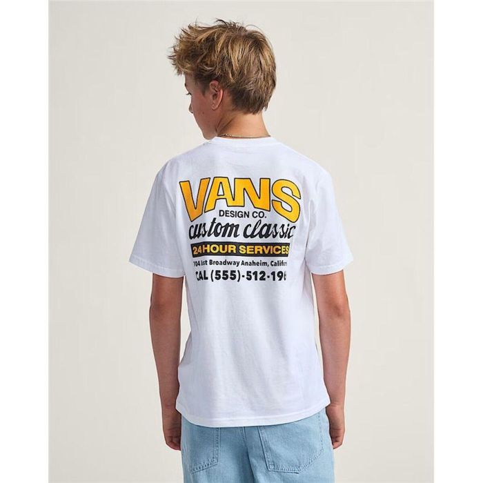 Camiseta de Manga Corta Infantil Vans Shop Front Blanco M 1
