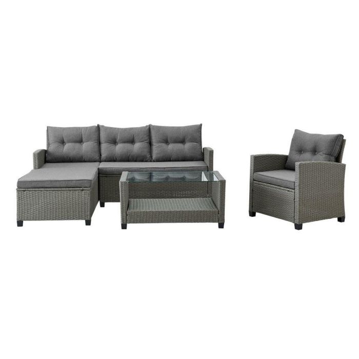 Sofa DKD Home Decor Gris 140 x 77 x 190 cm Set de 4