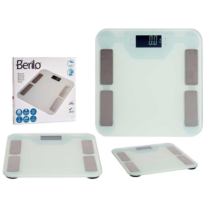 Bascula Digital Baño 180Kg Blanco Berilo 33X2CM (6 Unidades) Bascula Digital Baño 180Kg Blanco Berilo 33X2CM (6 Unidades)