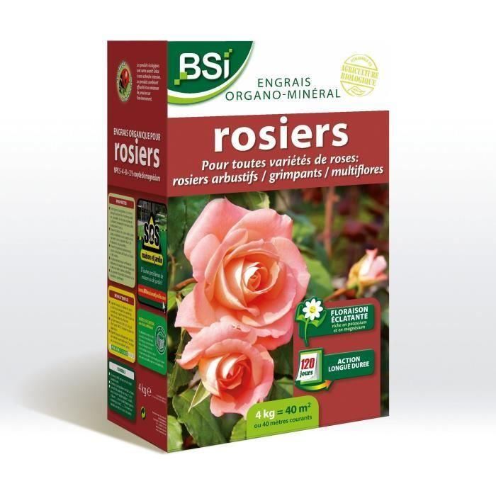 BSI - Fertilizante orgánico para rosas - Para todo tipo de rosas - Floración brillante - Acción duradera - 4 kg - Hasta 40 m²