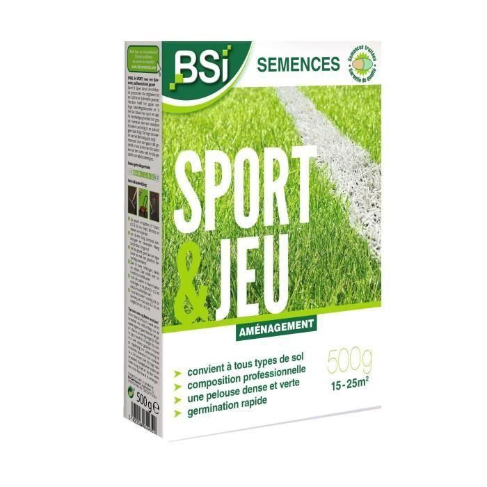 Semillas de césped - BSI - Sport & play - Con capa protectora - Alta calidad - hasta 25 m² - 500g