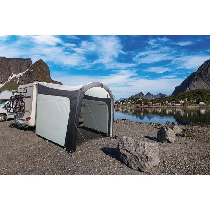 Baya Sun Parasol Inflable BAY3700628274797 Ombréa Air - Montaje Rápido con Un Punto de Inflado, Techo Resistente al Calor Gris Claro