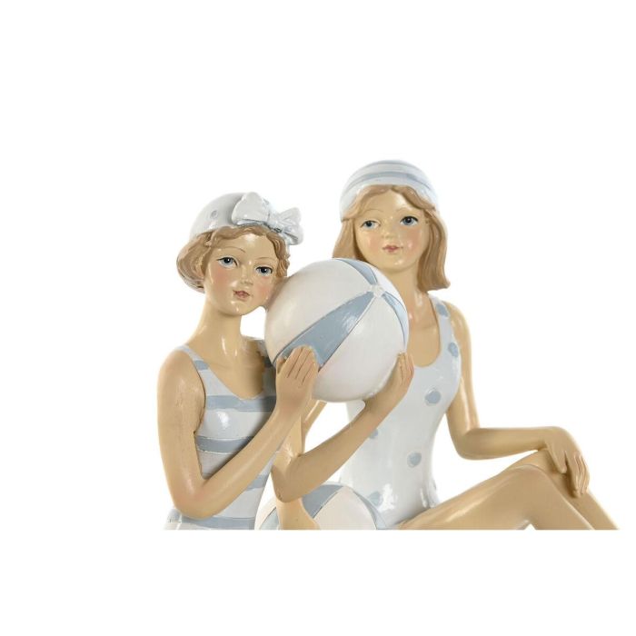 DKD Home Decor Figura Decorativa Bañista Mediterraneo de Resina Azul Celeste y Blanco 8x8x12.5 cm (Pack 2 Unidades) 2 DKD Home Decor Figura Decorativa Bañista Mediterraneo de Resina Azul Celeste y Blanco 8x8x12.5 cm (Pack 2 Unidades) 2