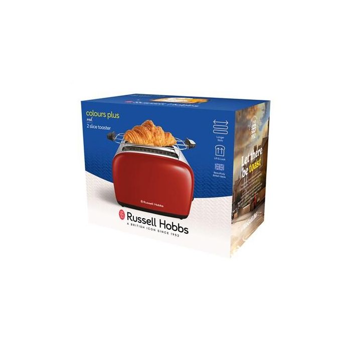 Tostadora Colour Plus 2 Ranuras Cortas Rojo RUSSELL HOBBS 26554-56 2