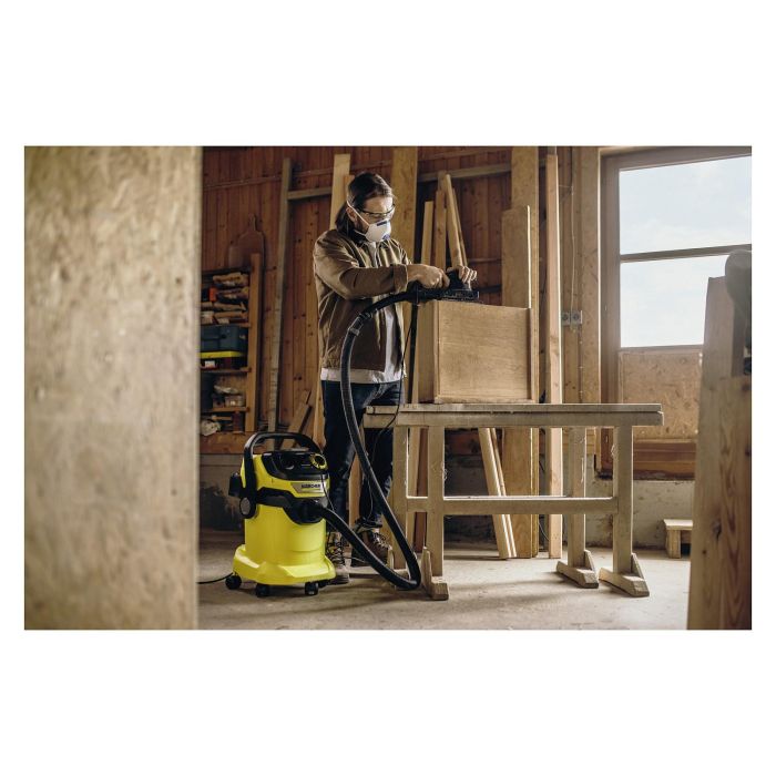 Kärcher WD 5 P V-25/5/22 Aspirador de Agua y Polvo 25L, Seco/Húmedo, con Soplador, Activación desde Herramienta, 5m Cable, 5 Ruedas, Negro/Amarillo 1