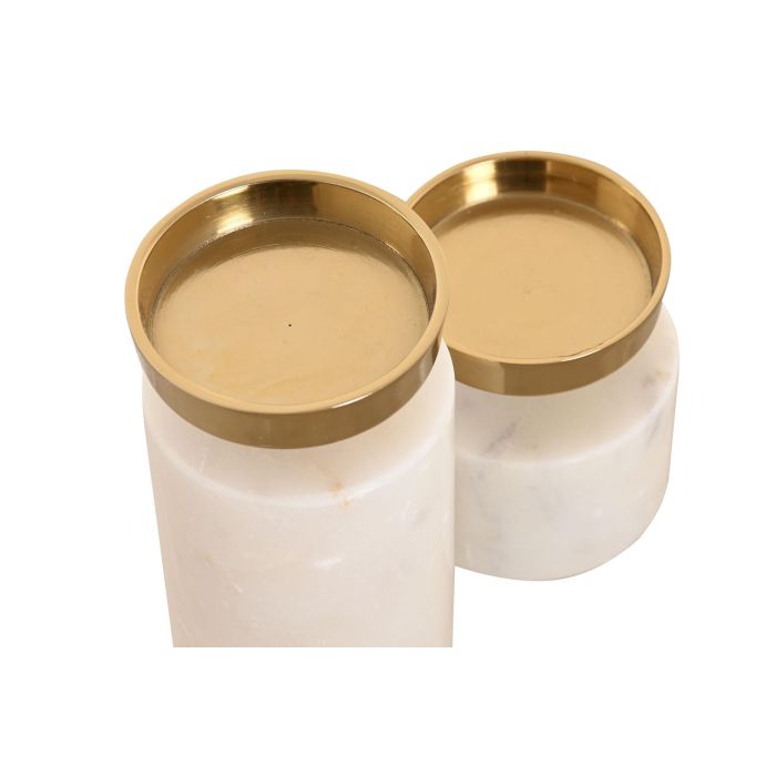 Candelabro Glam DKD Home Decor Blanco Dorado 6 x 12 x 6 cm Set de 2 (2 Unidades) 1 Candelabro Glam DKD Home Decor Blanco Dorado 6 x 12 x 6 cm Set de 2 (2 Unidades) 1