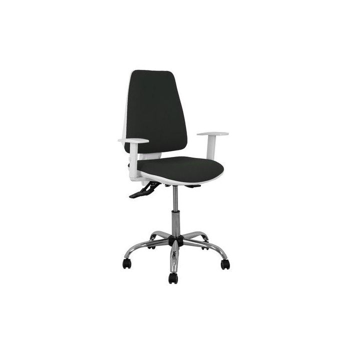 Silla Piqueras Y Crespo Elche Blanca Brazos Regulables Mecanismo Asincro Regulable En Altura Base Metalica Ruedas Parquet Asiento Y Respaldo Tapizado Bali Negro