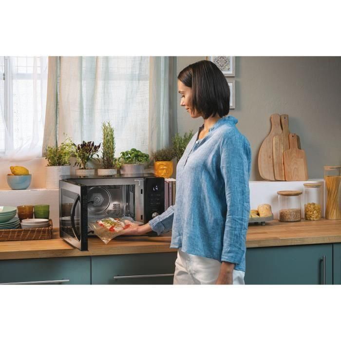 Candy CMCA29EDLB Microondas combinado 29L, MO 1000W, Grill 1000W, cavidad acero inoxidable, UI digital, función baja temperatura 3