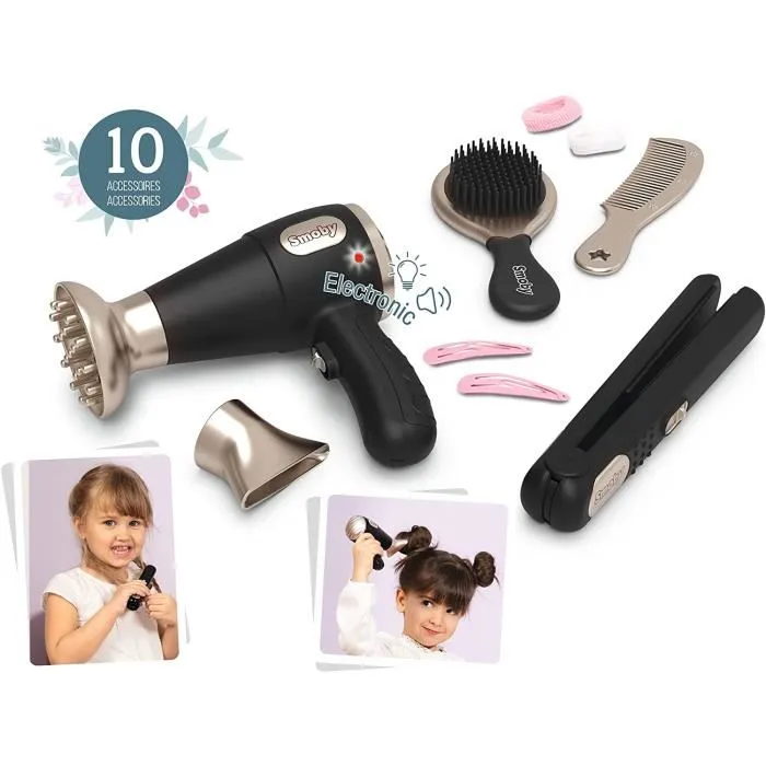 Smoby Conjunto de Cabello de Belleza para Niñas con Accesorios, Peine, Cepillo y Gomas 1