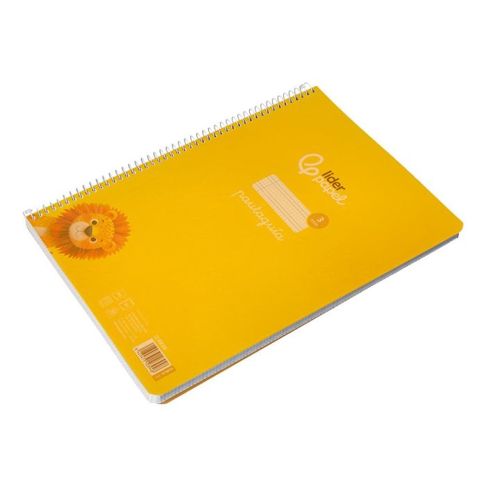 Cuaderno Espiral Liderpapel Din A4 Pautaguia Tapa Plastico 80H 90 gr Cuadro Pautado 3 mm Con Margen Color Amarillo 4 unidades 5