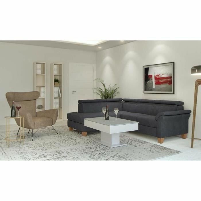 FMD 4029494116864 Mesa de centro bicolor con tapa corrediza gris hormigón y blanco brillante L100 x H46,1 x D65 cm Fabricada en Alemania 4