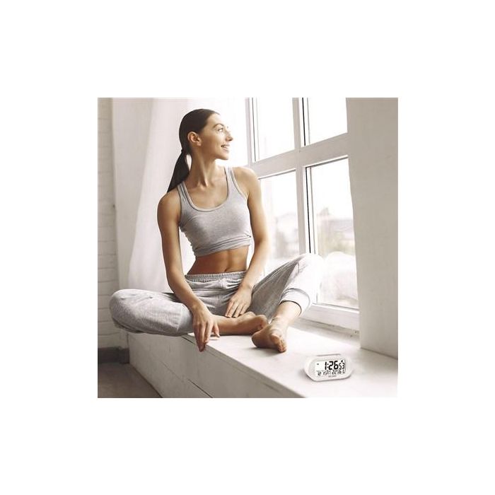 Elbe Reloj Despertador RD-009-B Temperatura Humedad Pantalla 9cm Blanco 4