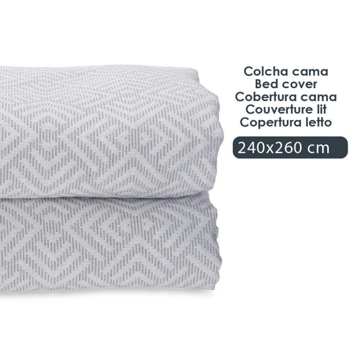 Colcha Cama Geometrico Gris 240X260Cm Giftdecor (4 Unidades) 3 Colcha Cama Geometrico Gris 240X260Cm Giftdecor (4 Unidades) 3