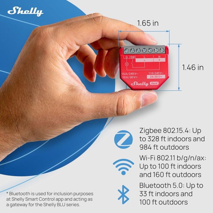 Shelly 1PM Gen4 4er Pack Relais max 16A 1 Kanal Messfunktion WLAN Matter Zigbee Bluetooth 14
