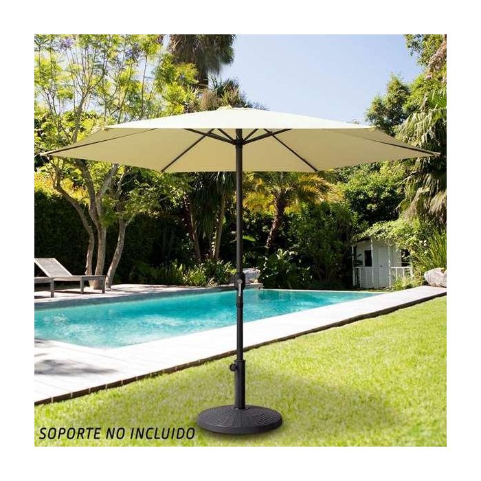 Color Baby Parasol Terraza 250 cm con Chimenea Mástil Aluminio 3,4 cm Crema 4