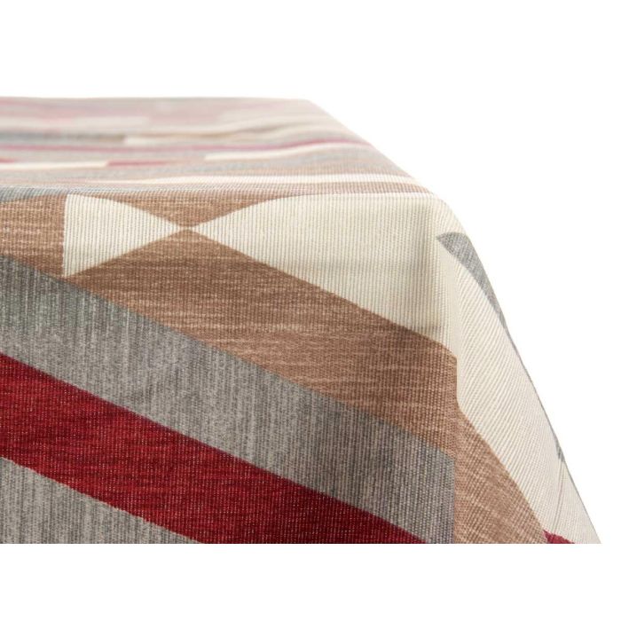 Kinvara Mantel Loneta Antimanchas Rayas Granate 140x180 cm (Set de 10) 3