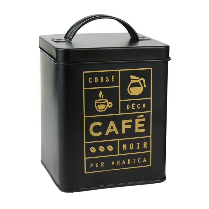 Caja de conservacion para cafe y azucar negro mate 3