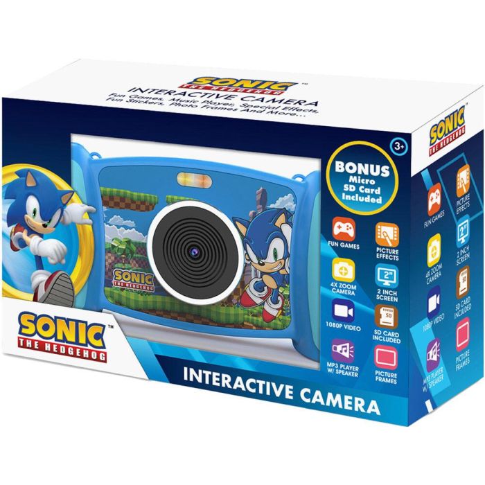 SEGA Cámara Interactiva Sonic The Hedgehog, 5 MP, Zoom x4, Vídeo 1080p, Filtros, Reproductor MP3 con Tarjeta SD Incluida SEGA Cámara Interactiva Sonic The Hedgehog, 5 MP, Zoom x4, Vídeo 1080p, Filtros, Reproductor MP3 con Tarjeta SD Incluida