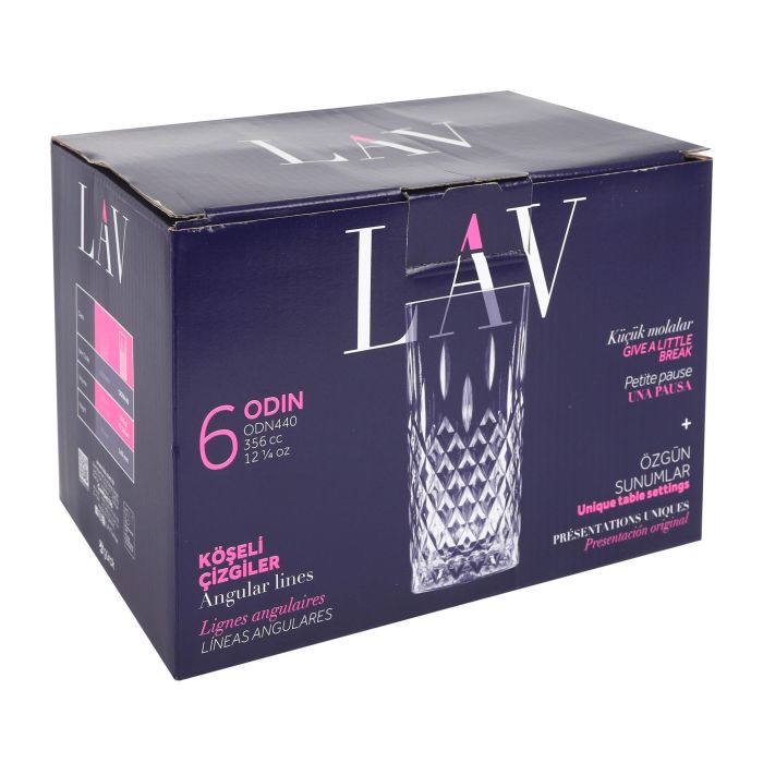 Set de 6 vasos Odin 356 cc - Lav (4 Cajas) 2 Set de 6 vasos Odin 356 cc - Lav (4 Cajas) 2