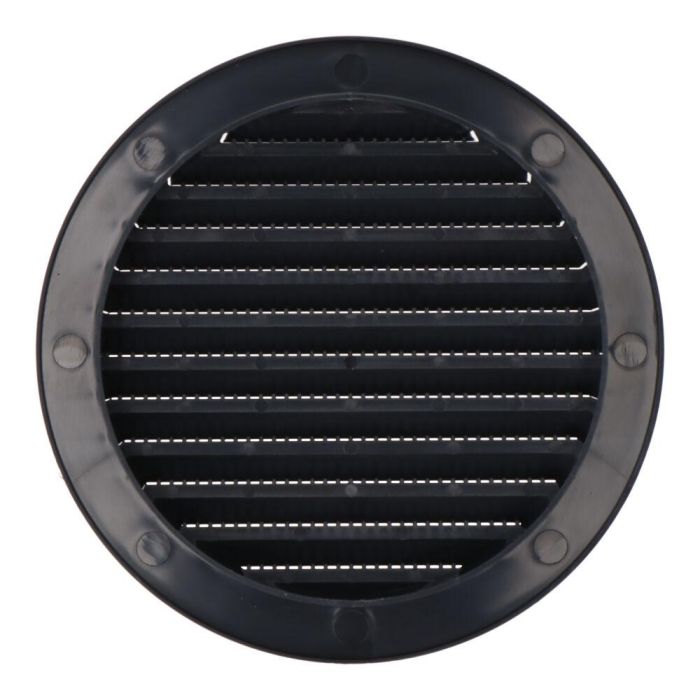 Edm Rejilla ventilación redonda empotrable con mosquitera ABS gris antracita Ø120mm 1