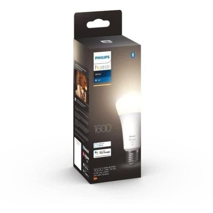 Philips Hue White, LED conectado LED E27 100W, 1600 Lumen, Bluetooth Compatible, funciona con Alexa, Google, HomeKit 4 Philips Hue White, LED conectado LED E27 100W, 1600 Lumen, Bluetooth Compatible, funciona con Alexa, Google, HomeKit 4