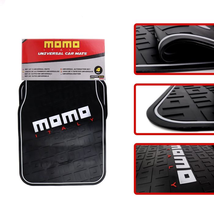 Set de Alfombrillas para Coche MOMO CM009BG Negro/Rojo PVC