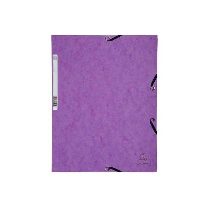Carpeta De Gomas Y Solapas Exacompta Autentica Cartulina Lustrada A4 Con Etiqueta Morado