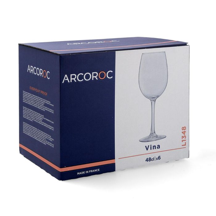 Arcoroc Copas Vino Vidrio Vina 6 Unidades Transparente 480ml France 5