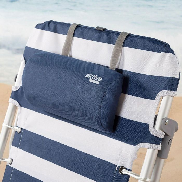 Silla de Playa Aktive Azul Blanco 50 x 76 x 45 cm (2 Unidades) 2