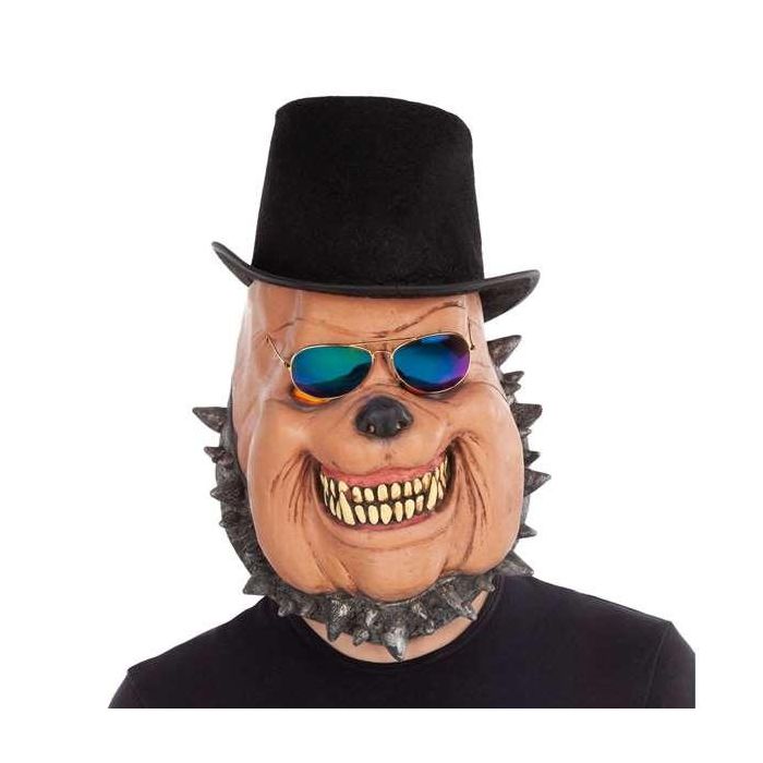 Full dog latex mask with hat and glasses Full dog latex mask with hat and glasses