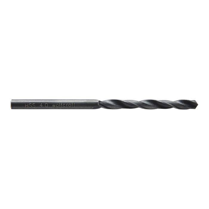 Wolfcraft Broca para metal HSS, forja por laminación, Ø4x75 mm, longitud de trabajo 43 mm, ángulo de punta 118° 0 Wolfcraft Broca para metal HSS, forja por laminación, Ø4x75 mm, longitud de trabajo 43 mm, ángulo de punta 118° 0