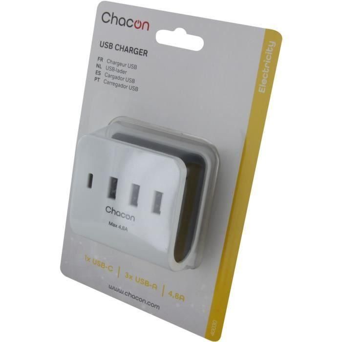 Cargador de red - CHACON - 40030 - 3 USB-A + 1 USB-C 1