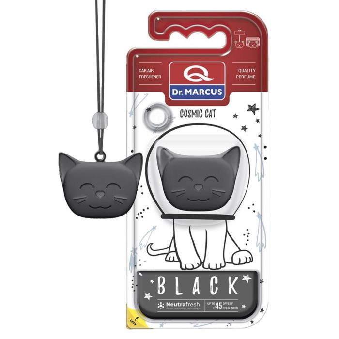Dr. Marcus Ambientador Cosmic Cat Black DRM0946 con forma de gato y fragancia de larga duración