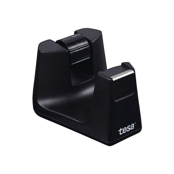 Tesa Portarrollo de Sobremesa Easy Cut para Cintas de 33m x 19mm - Plástico Negro