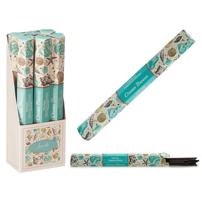 Acorde Set 6 Packs 16 Barras Incienso Oceano Aroma Marino, Bote 24.5x3.5x3.5 cm (24 Unidades)