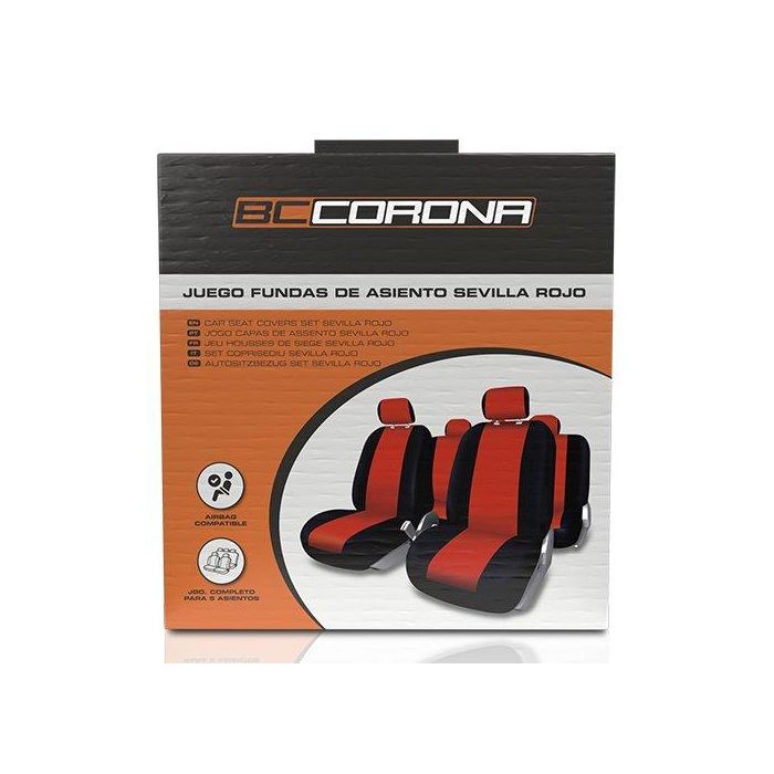 Sevilla Juego Fundas Sevilla Rojo Cs12 FUK10411 para Asientos de Coche Universales 3