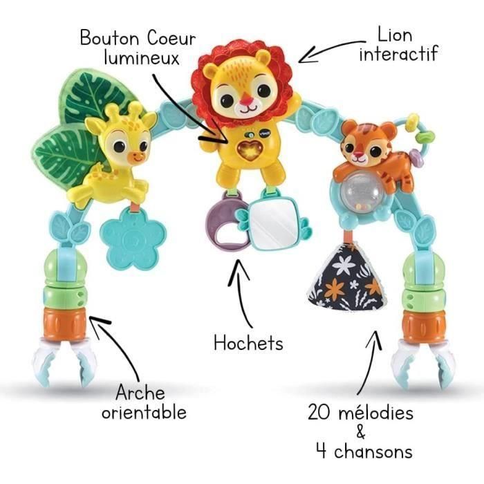 VTech Baby Arco musical del despertar para gatitos bebés articulado con texturas para cuna, silla de coche y cochecito 5