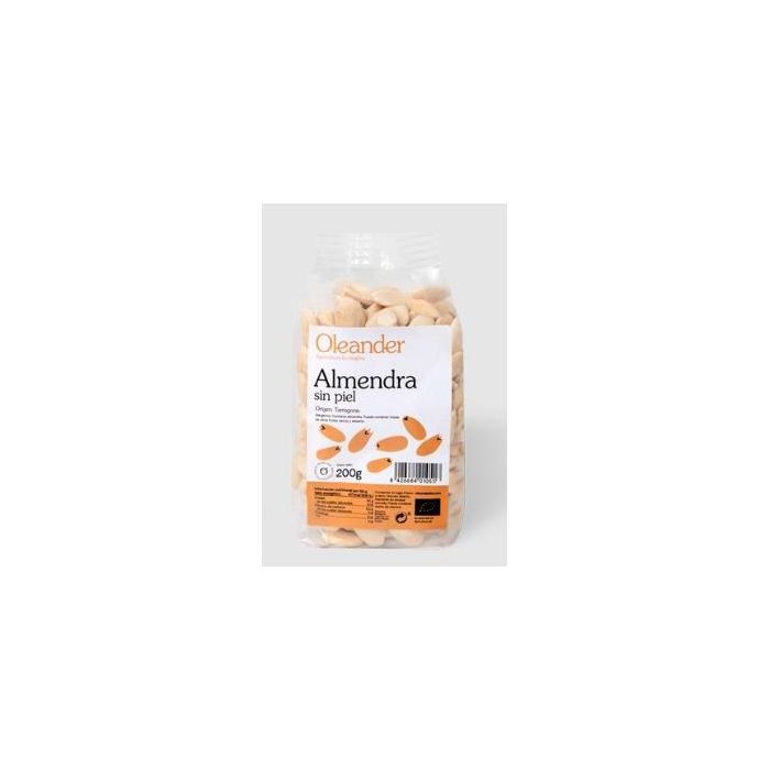 OLEANDER Almendra Cruda Repelada Ecológica 200g. Con Proteínas y Ácidos Grasos Cardiosaludables. Alimento Vegano.
