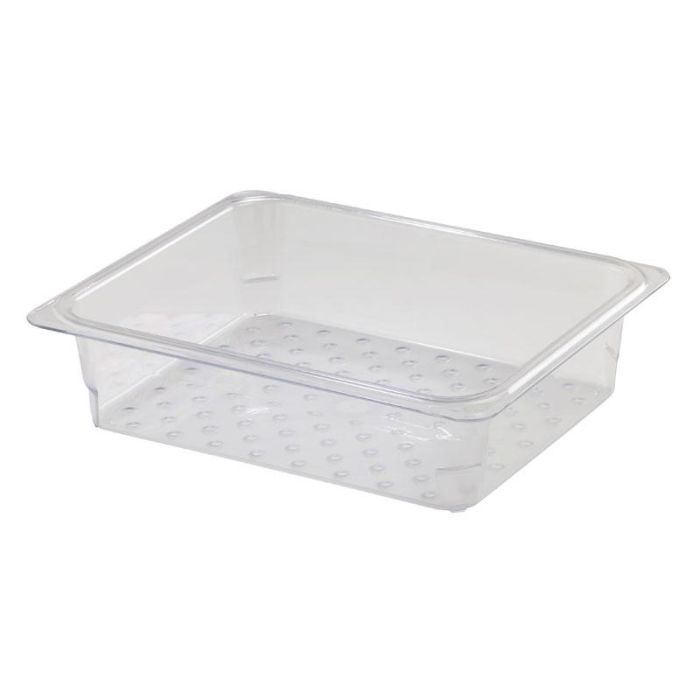CAMBRO 23CLRCW-135 - Recipiente colador GN 1/2 - 26,5 x 32,5 x 7,6 cm (No incluye cubeta) - Transparente - Venta 1 unidad.