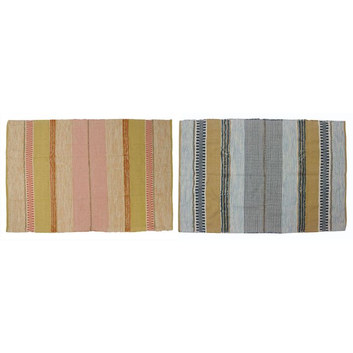 DKD Home Decor Alfombra Moderna Multicolor de Algodón y Yute 180x120 cm 1200 gsm (2 Unidades)